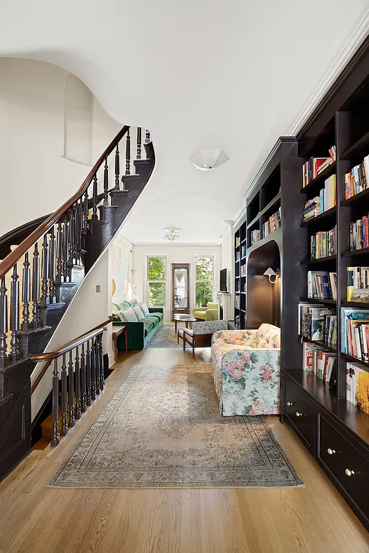 parlor level with curved staircase