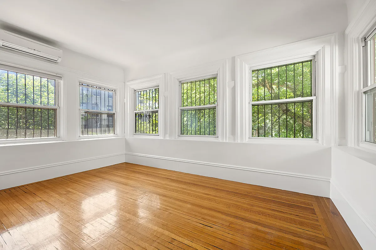 sleeping porch with wood floor