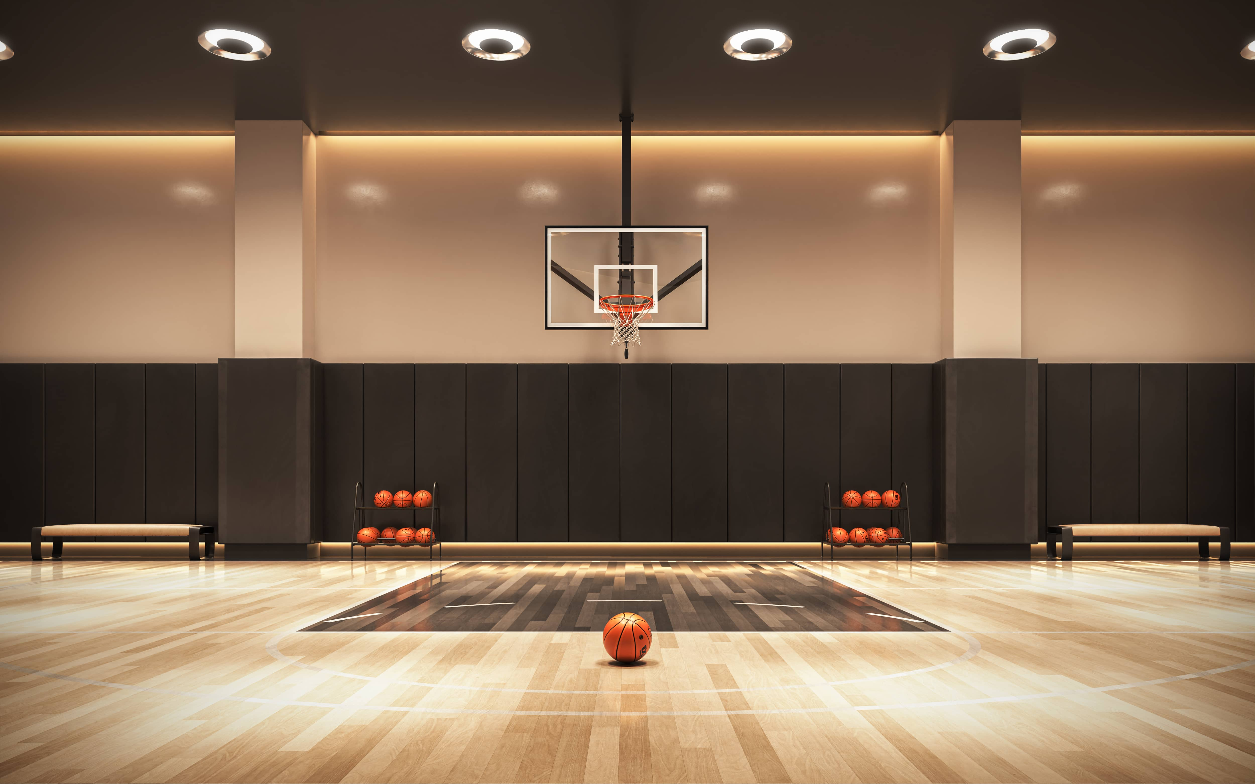 rendering of a basketball court