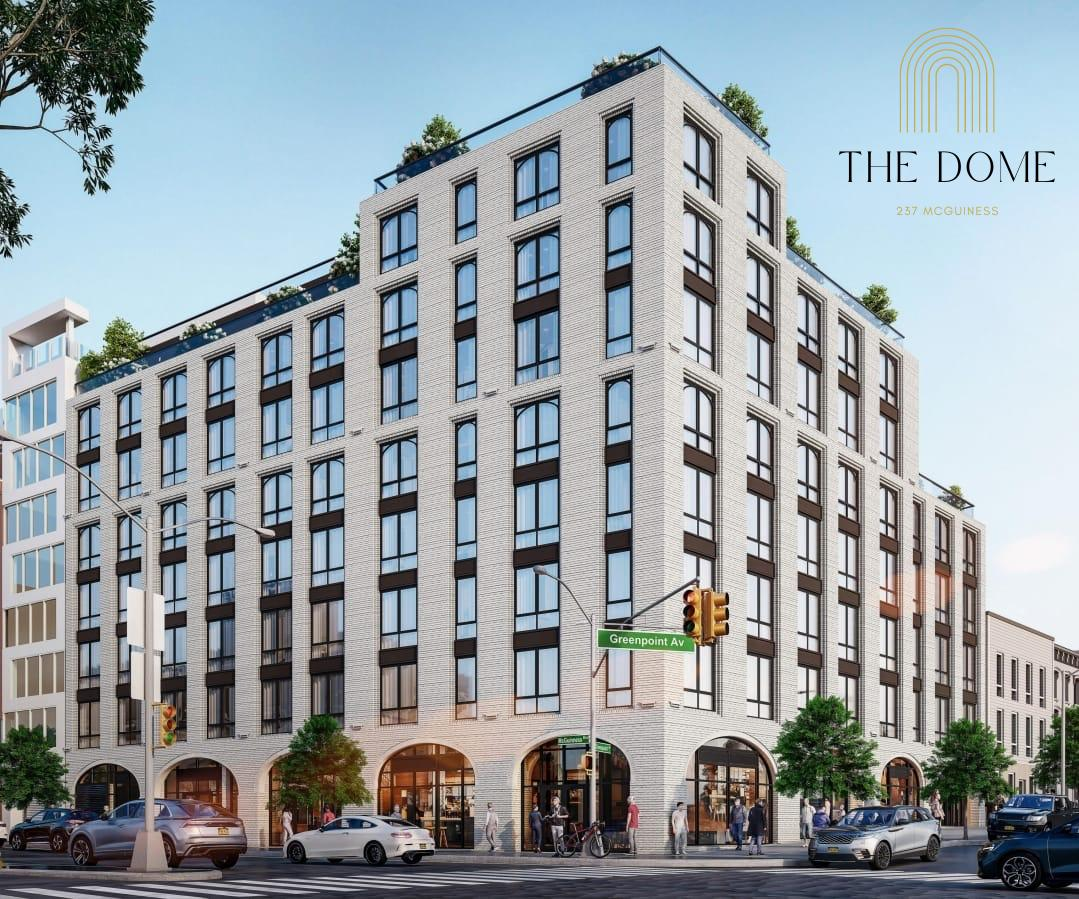rendering of a multi story white building