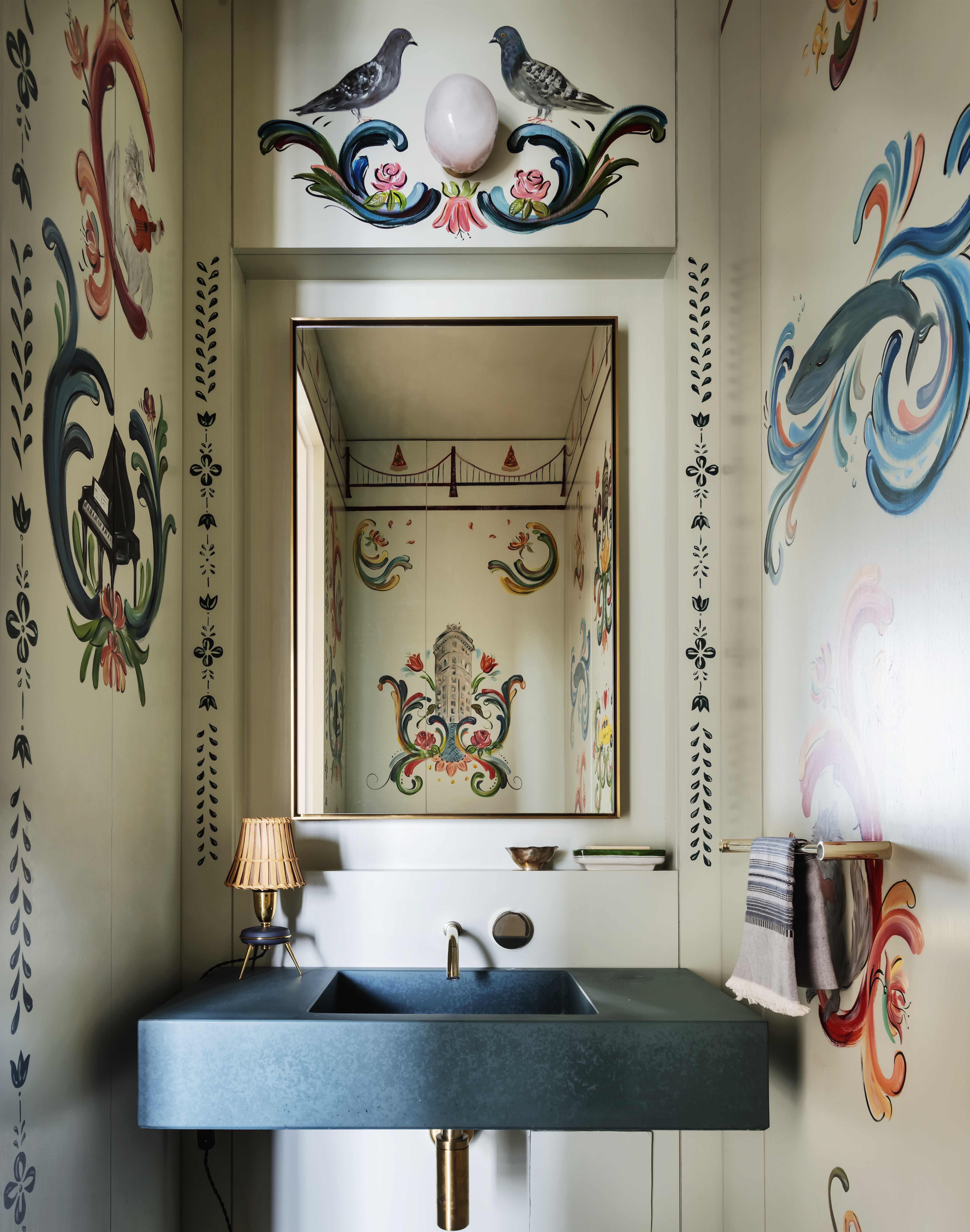 POWDER ROOM WHIMSICAL WALLPAPER