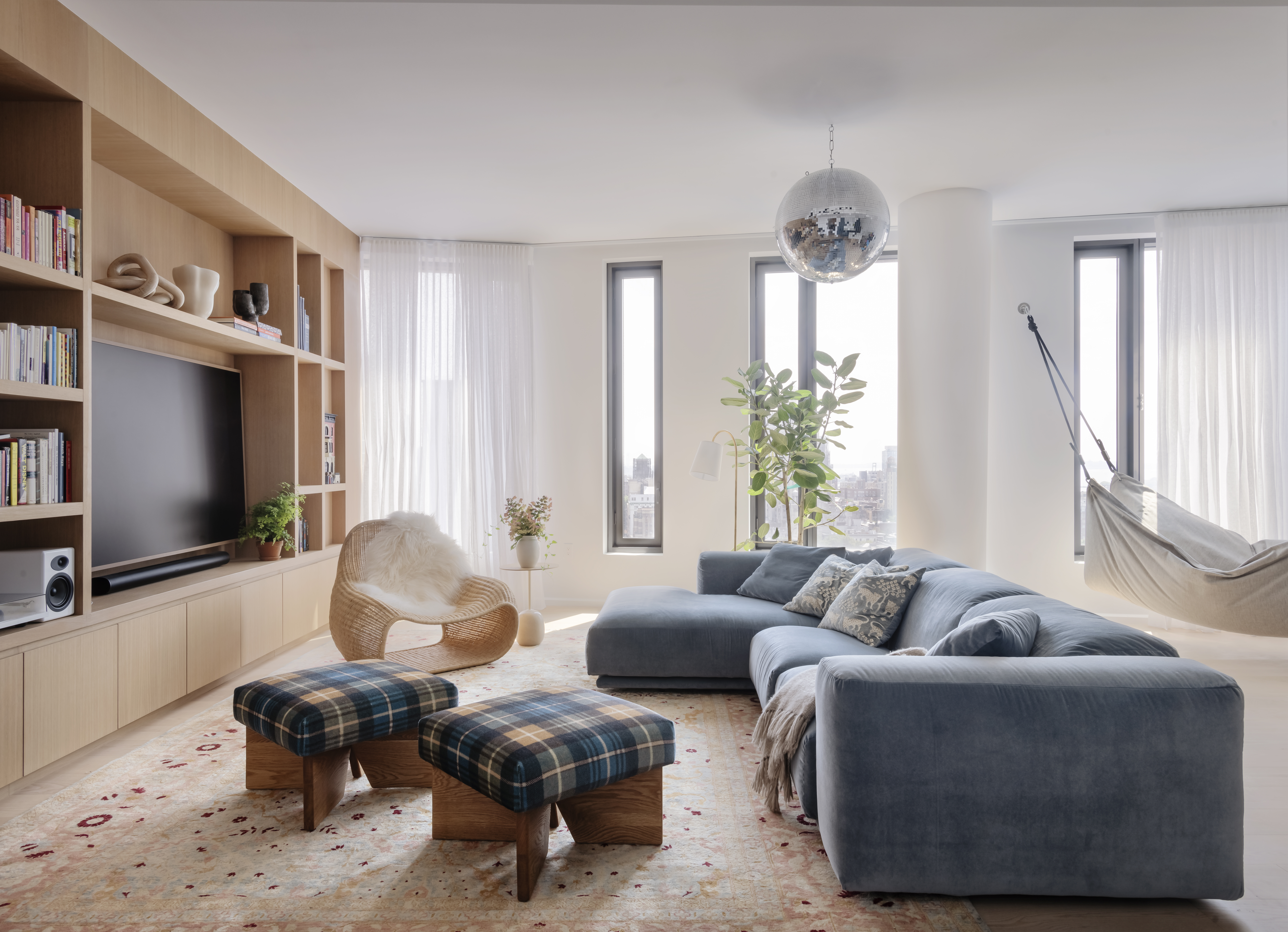 FAMILY ROOM BLUE SOFA