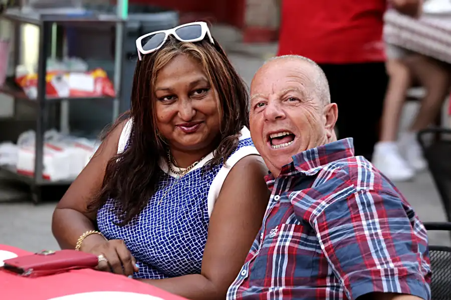 people posing for the camera