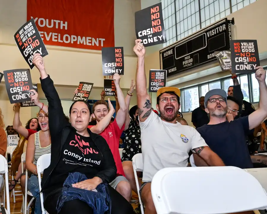 people holding signs