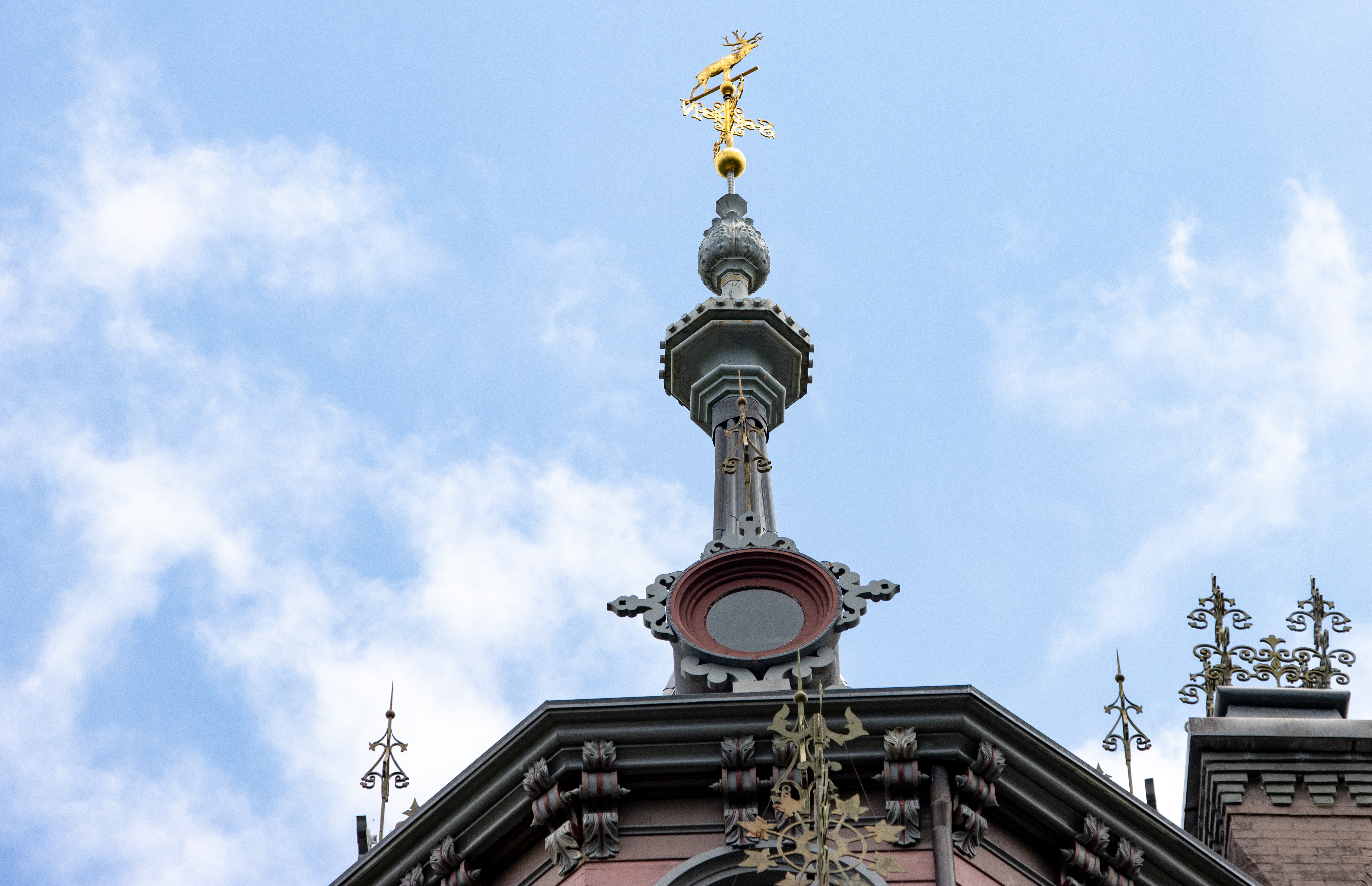 a weather vane on top of the house
