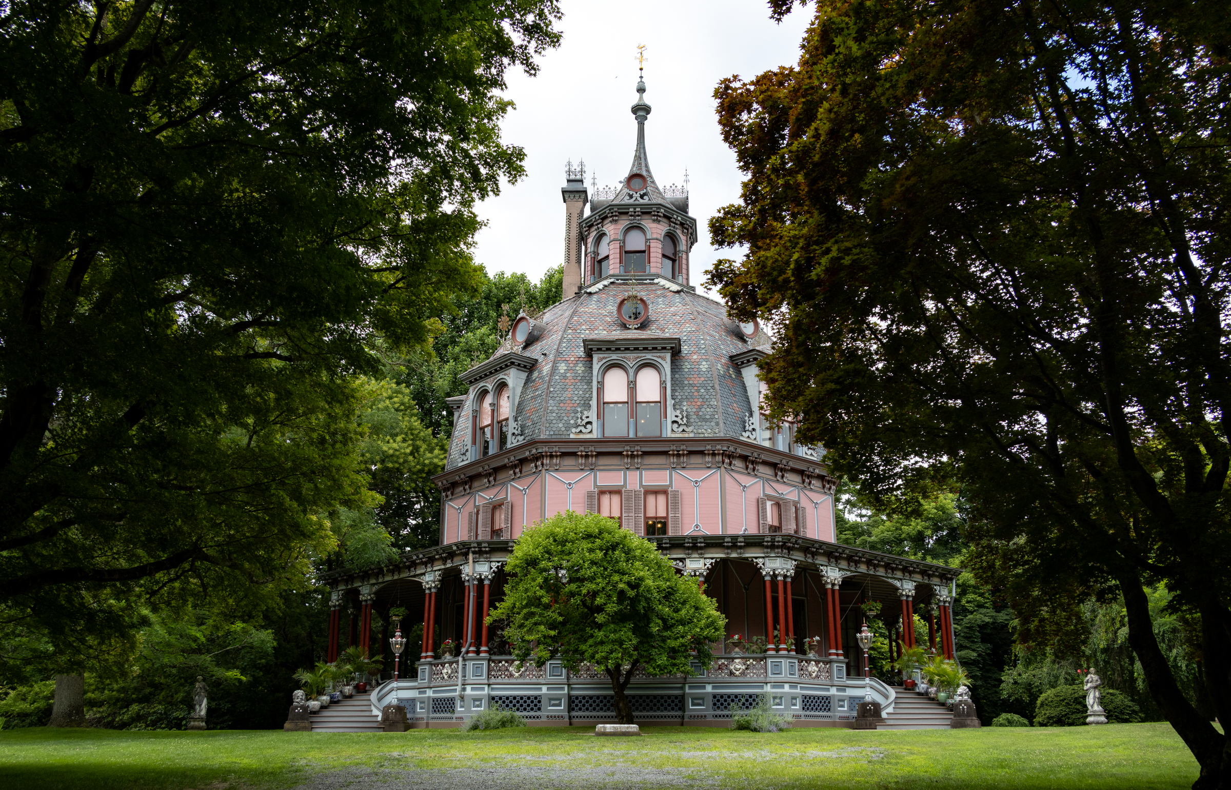 a pink house