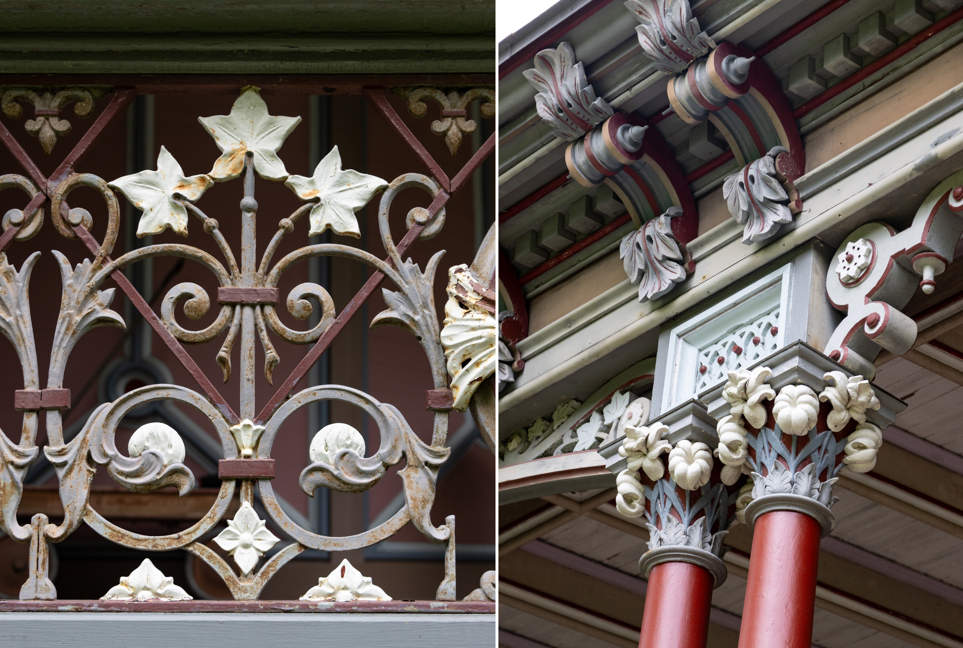 leaves, flowers and other details