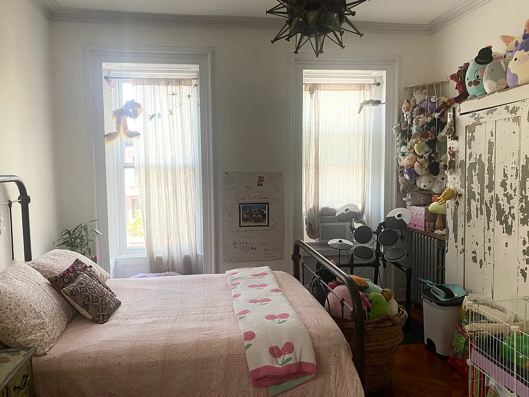 bedroom with white walls