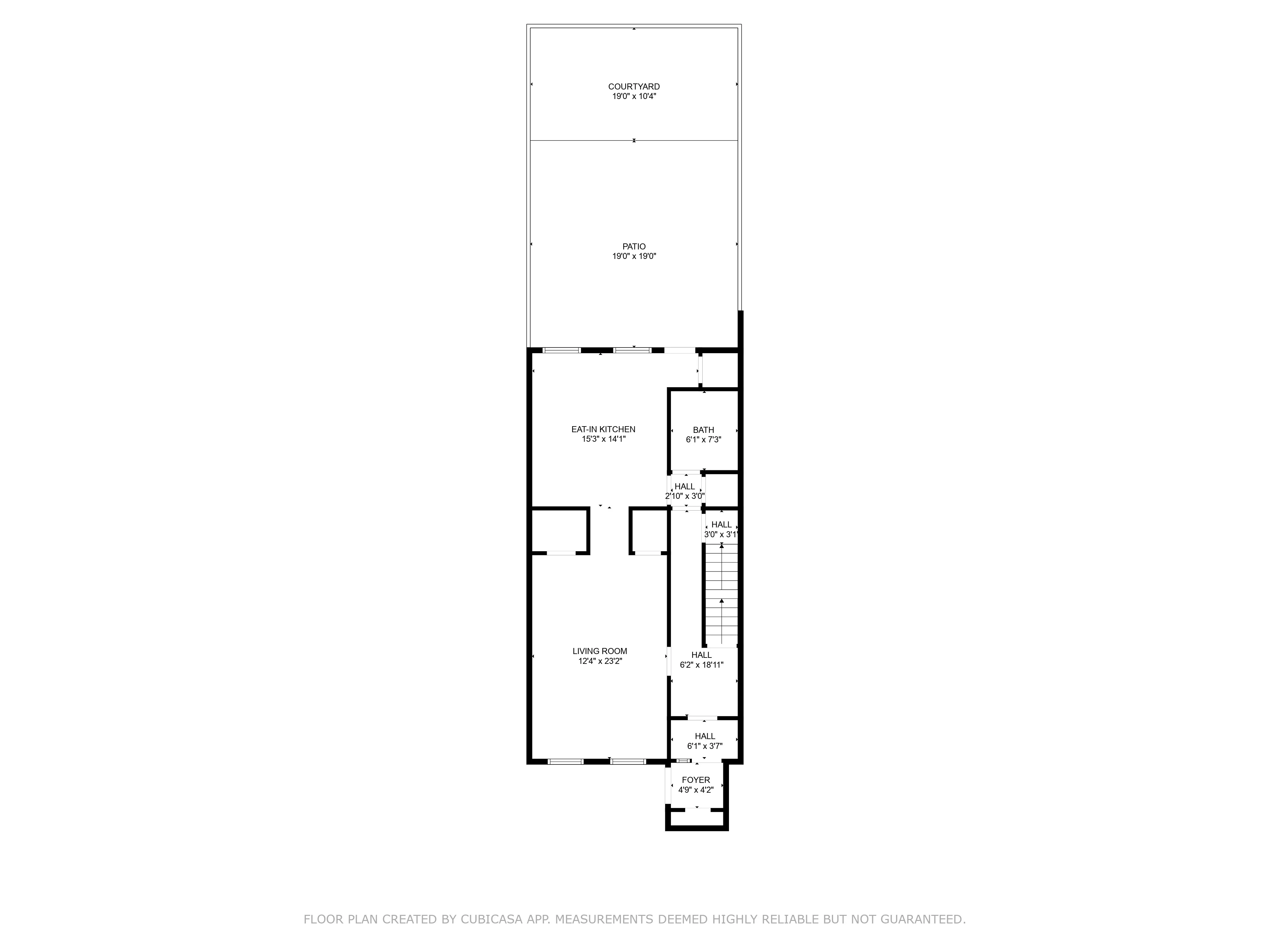 garden level with kitchen at the rear