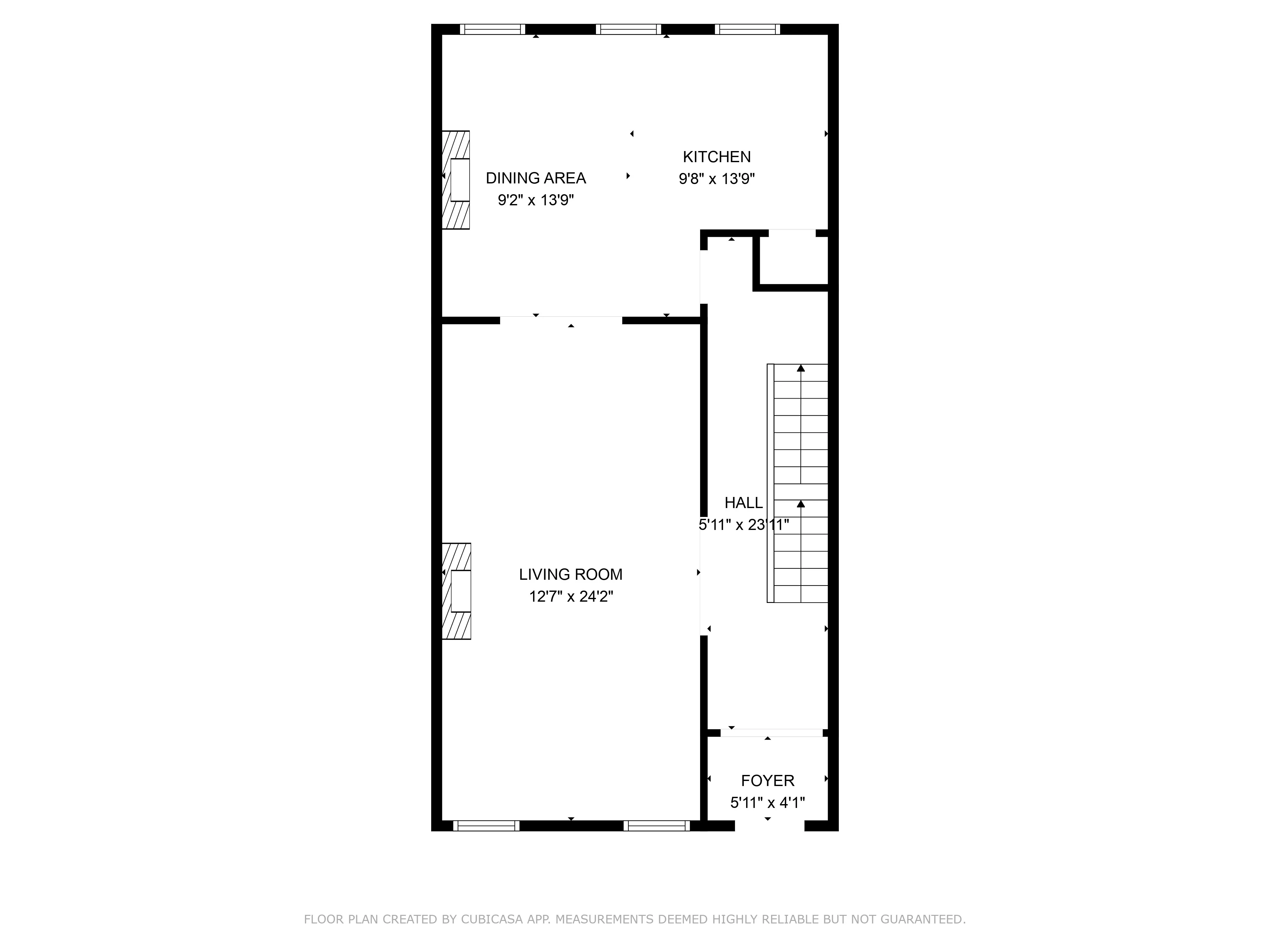 parlor level with kitchen at the rear