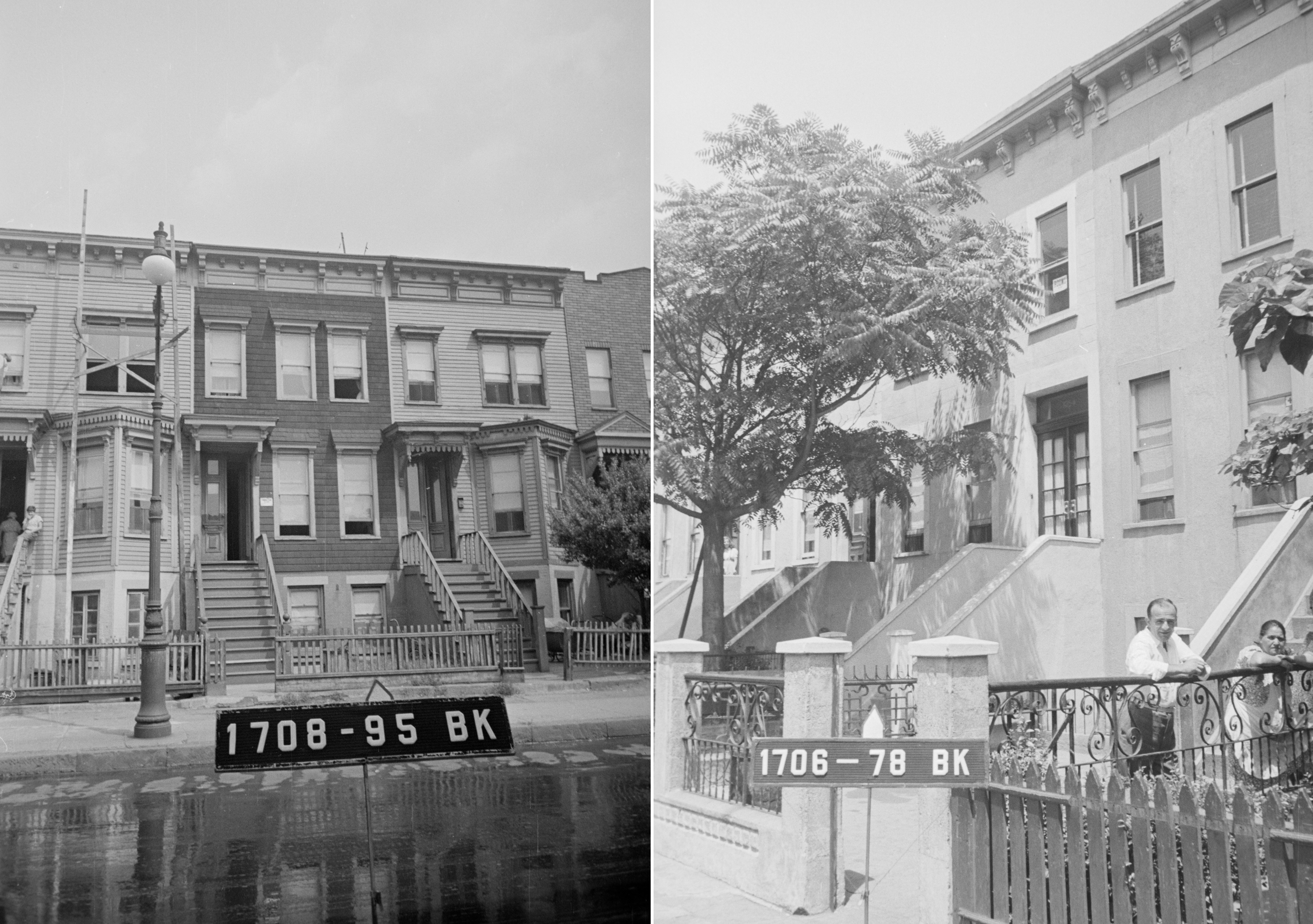 black and white photos of row houses