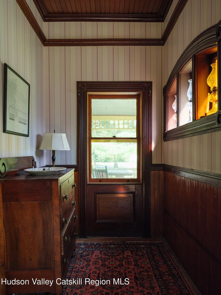 hall with window out to porch