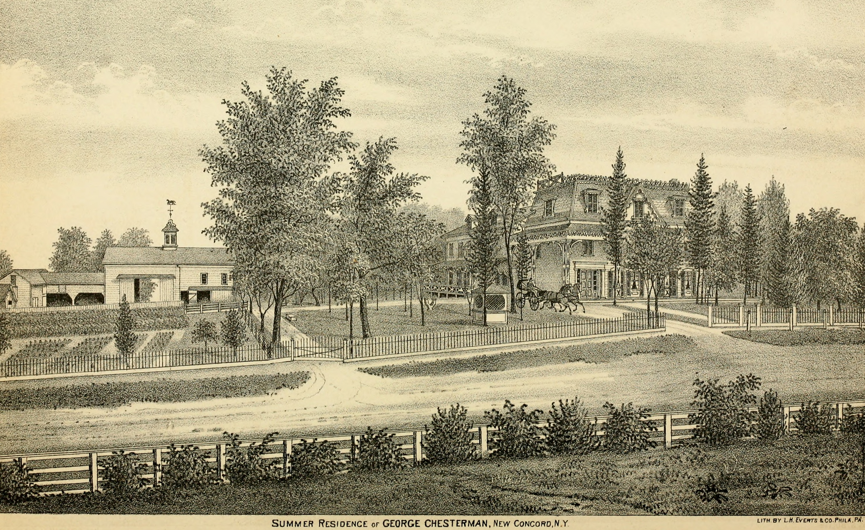 sketch of a mansard roofed house