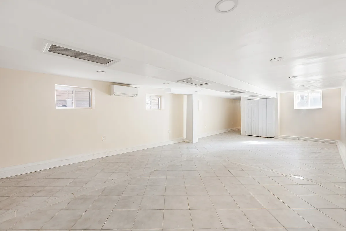 basement with tile floor