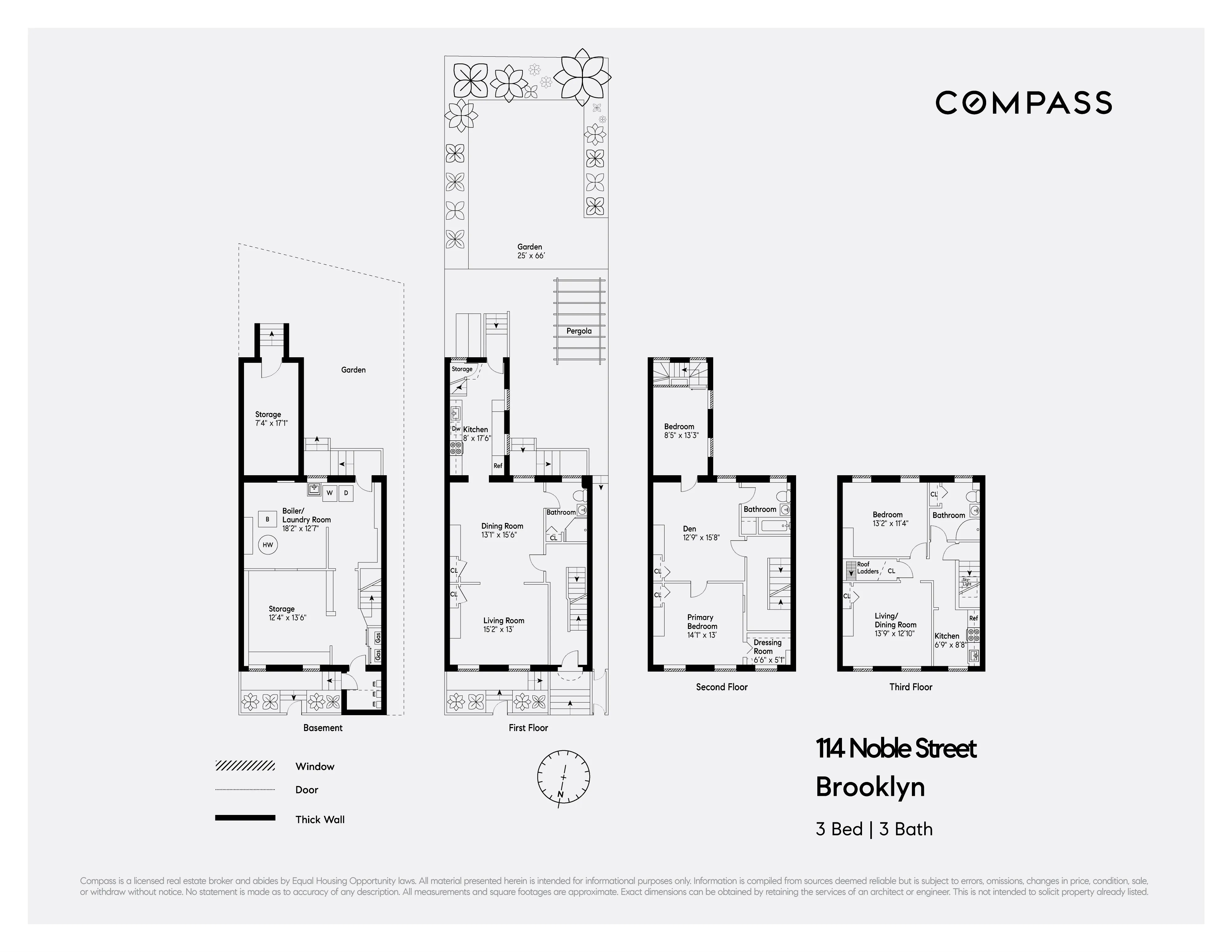 floorplan showing duplex with additional space in basement and a top floor rental