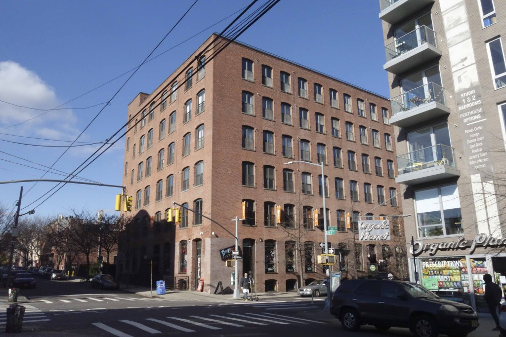 a multi-story brick building
