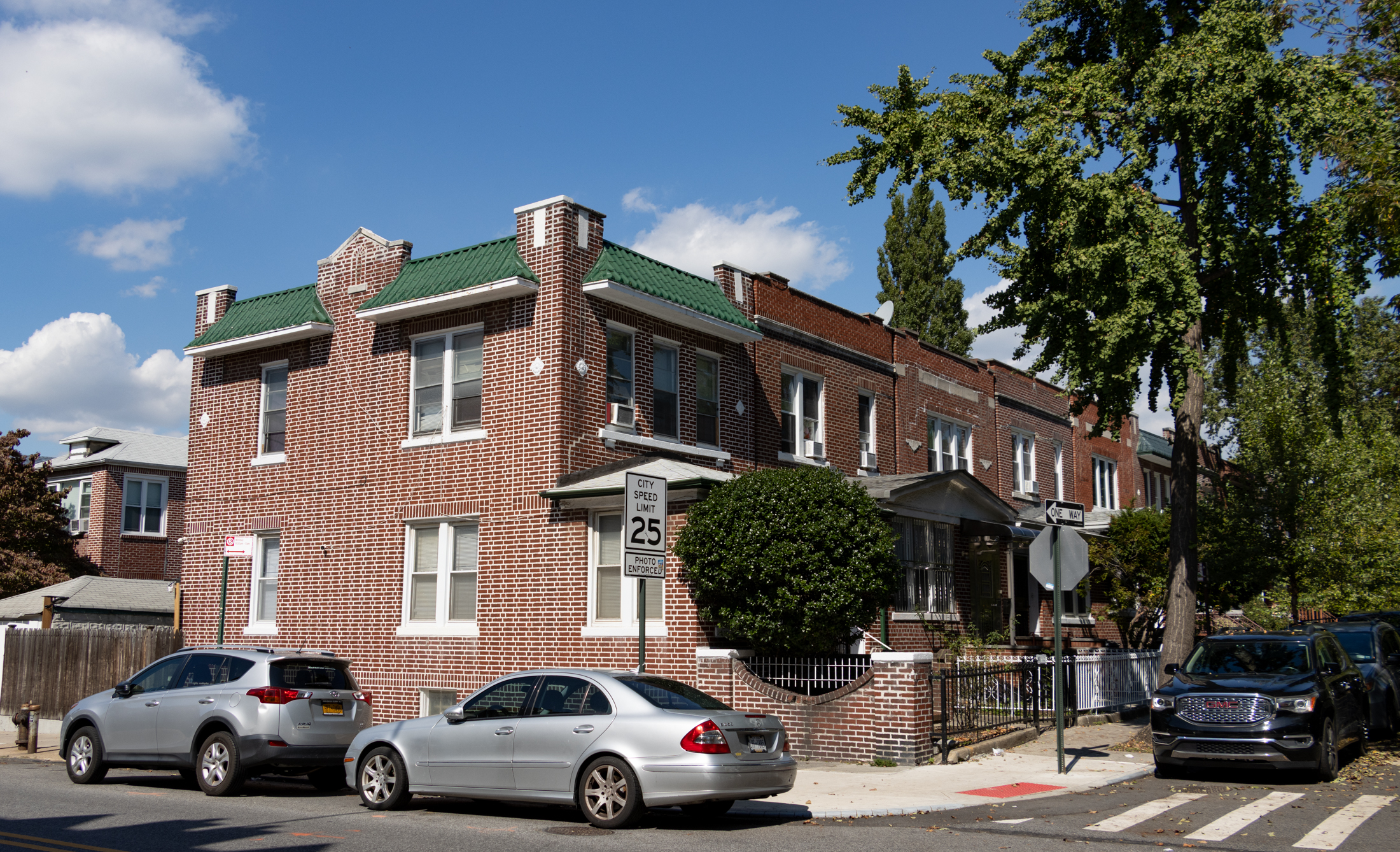 a row of brick houses