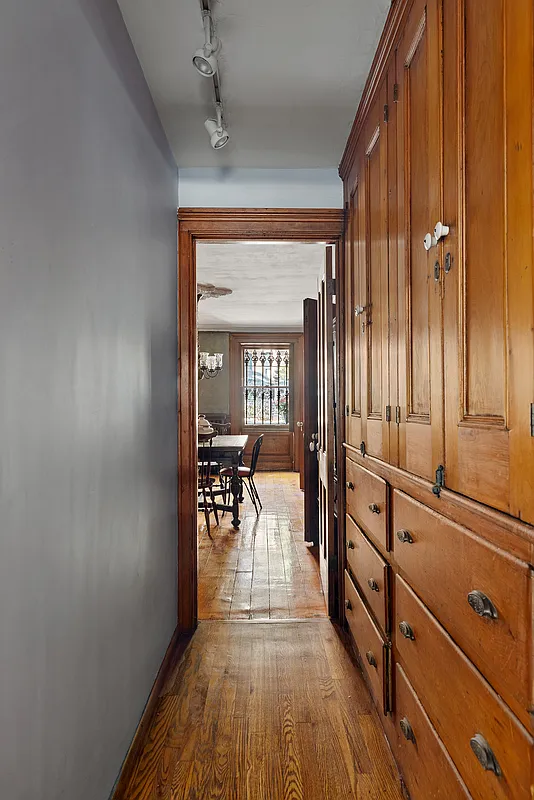 built-in storage off the kitchen