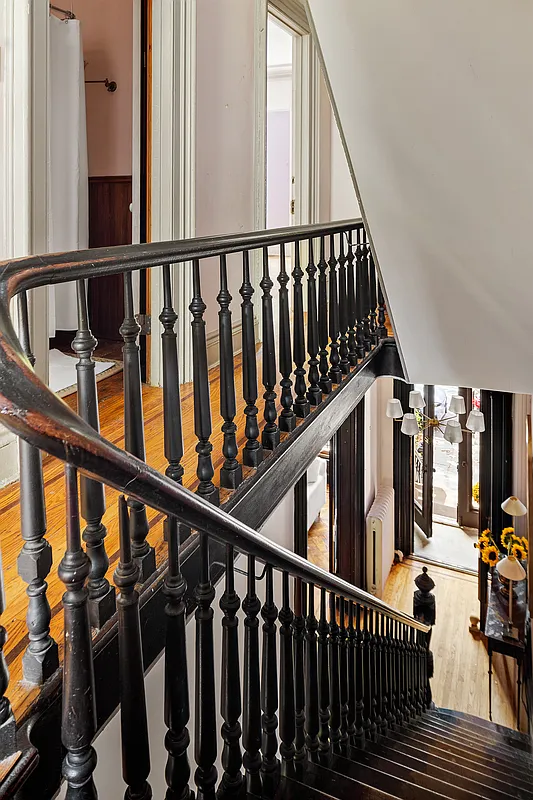 staircase with curved rail