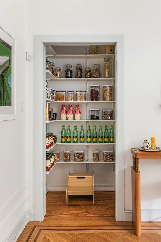 pantry with shelves