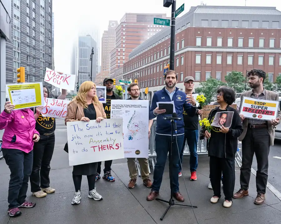 people with protest signs