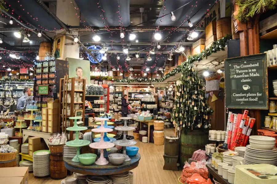 interior of a store with dishes