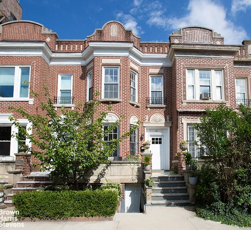 red brick exterior of the row house