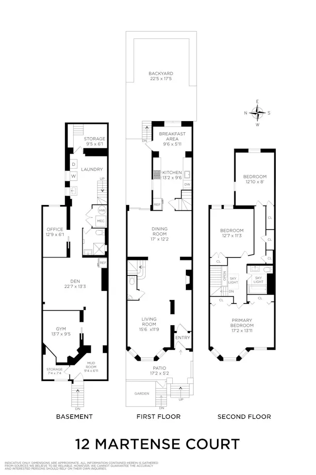 floorplan showing two floors plus basement