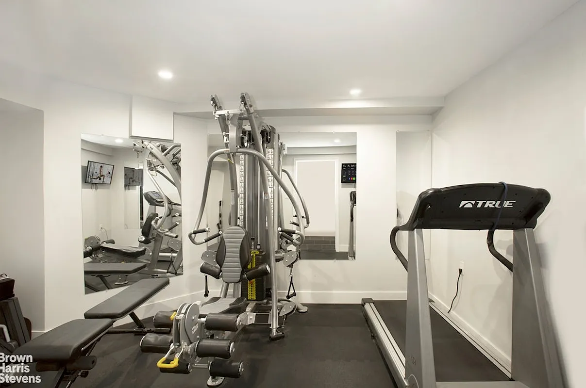 gym in the finished basement