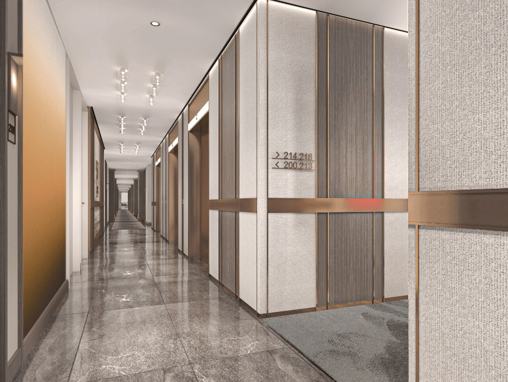 hall with gray tile flooring at 20 rockwell place