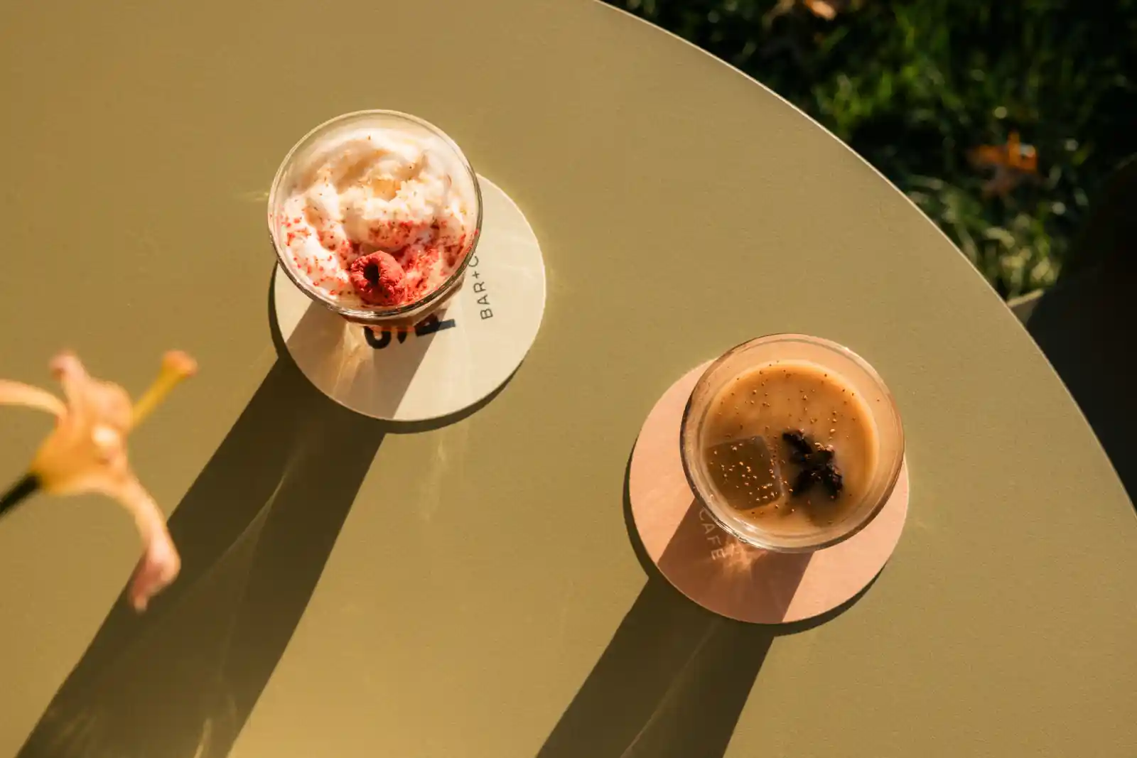 two drinks on a table