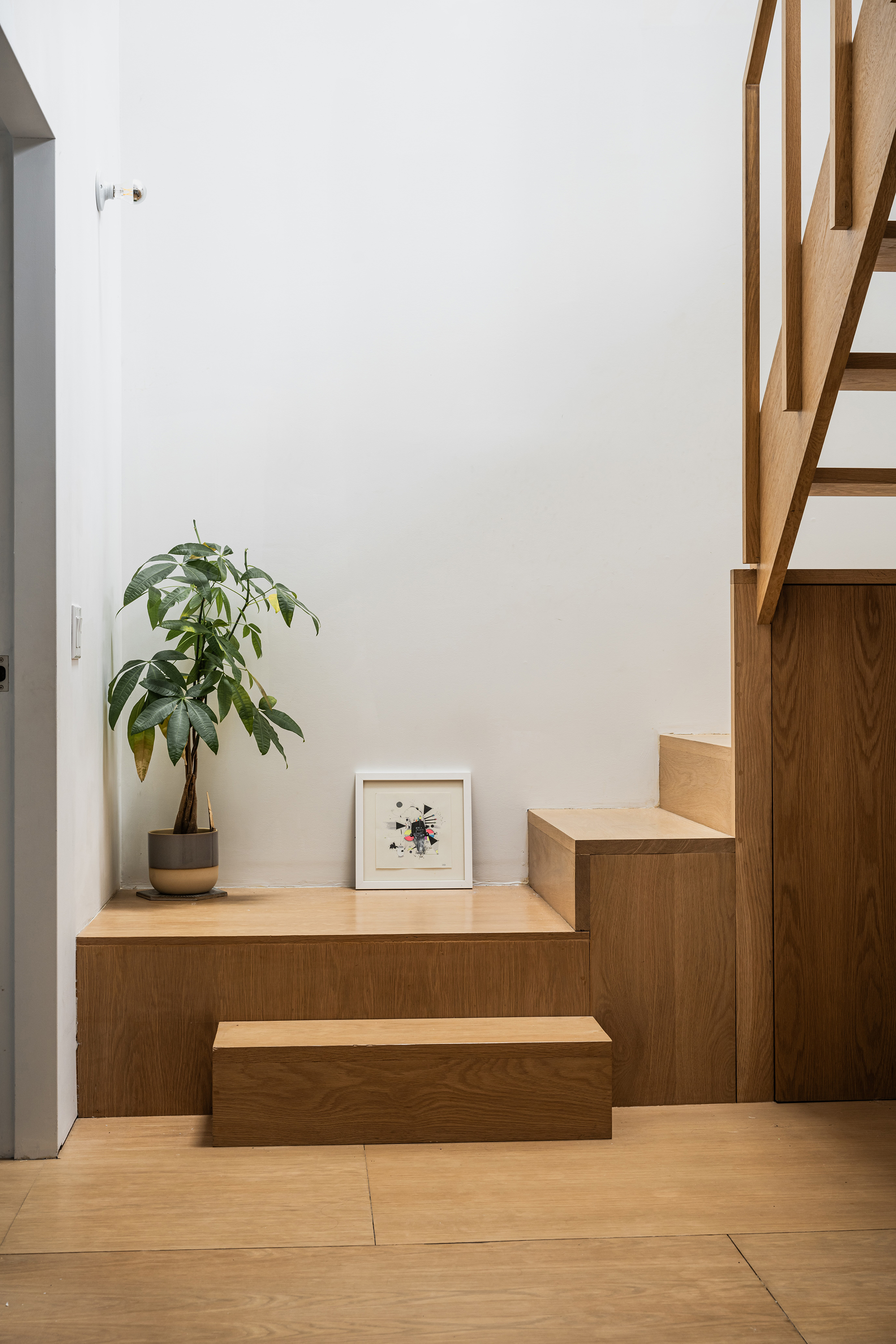 STAIR LANDING WITH PLANT