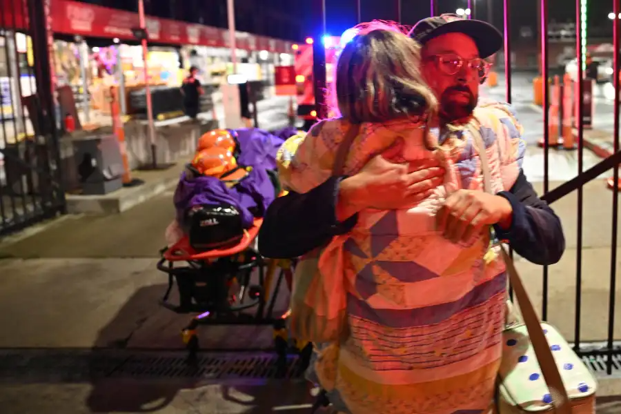 Locals embraced as the fire devastated studios and local businesses.