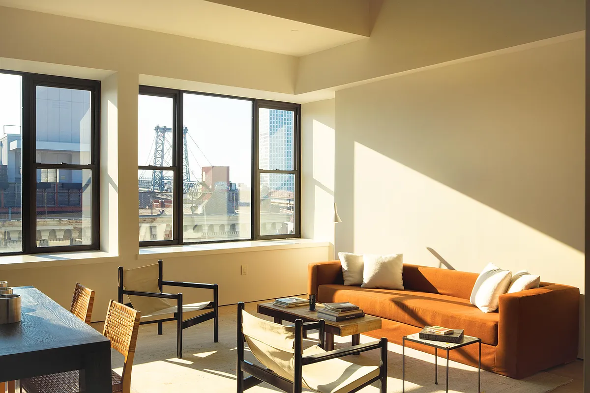 living room with bridge view