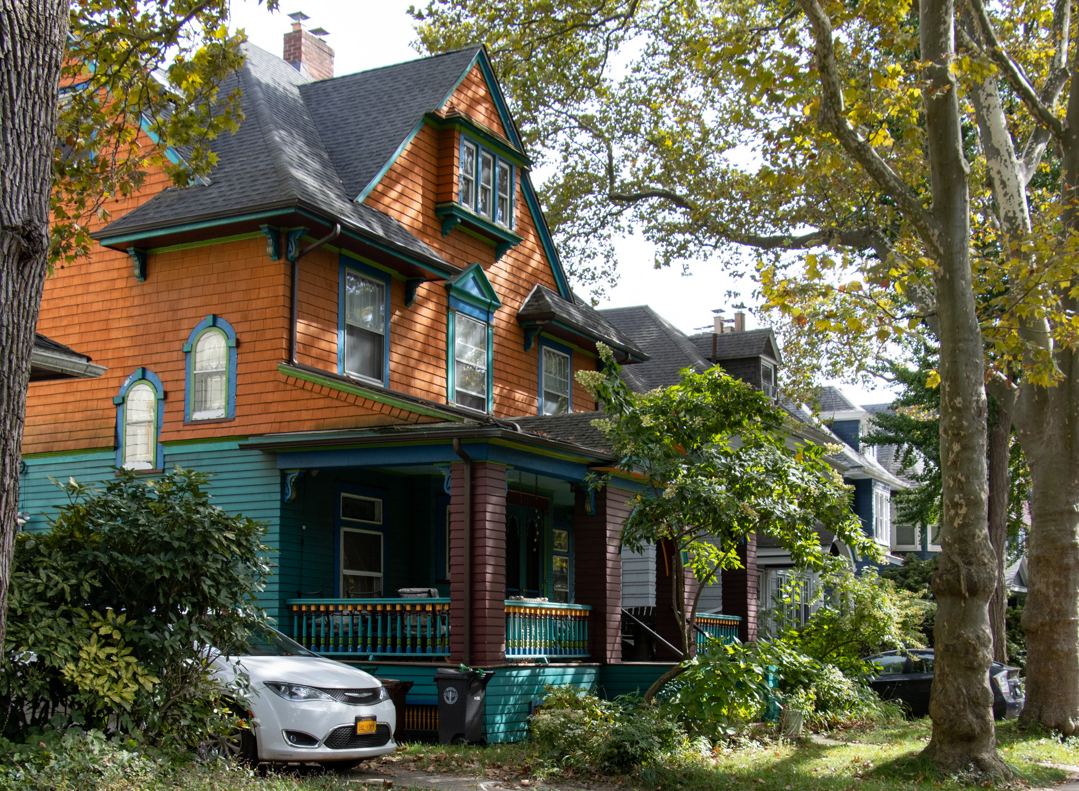 house with orange siding