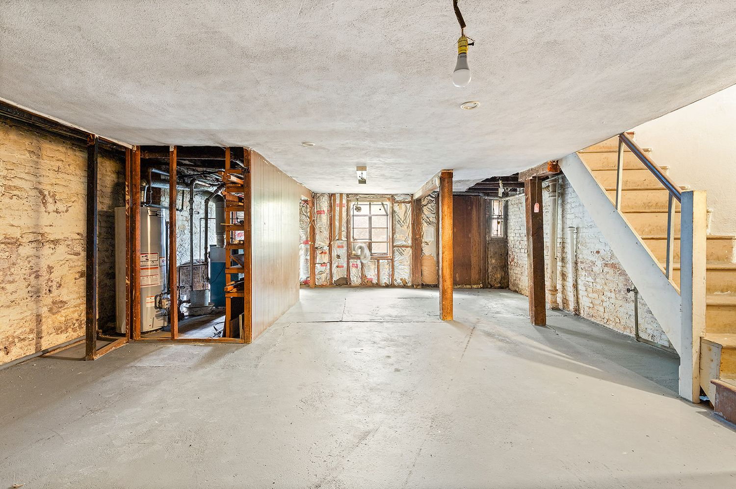 basement with view into utility room
