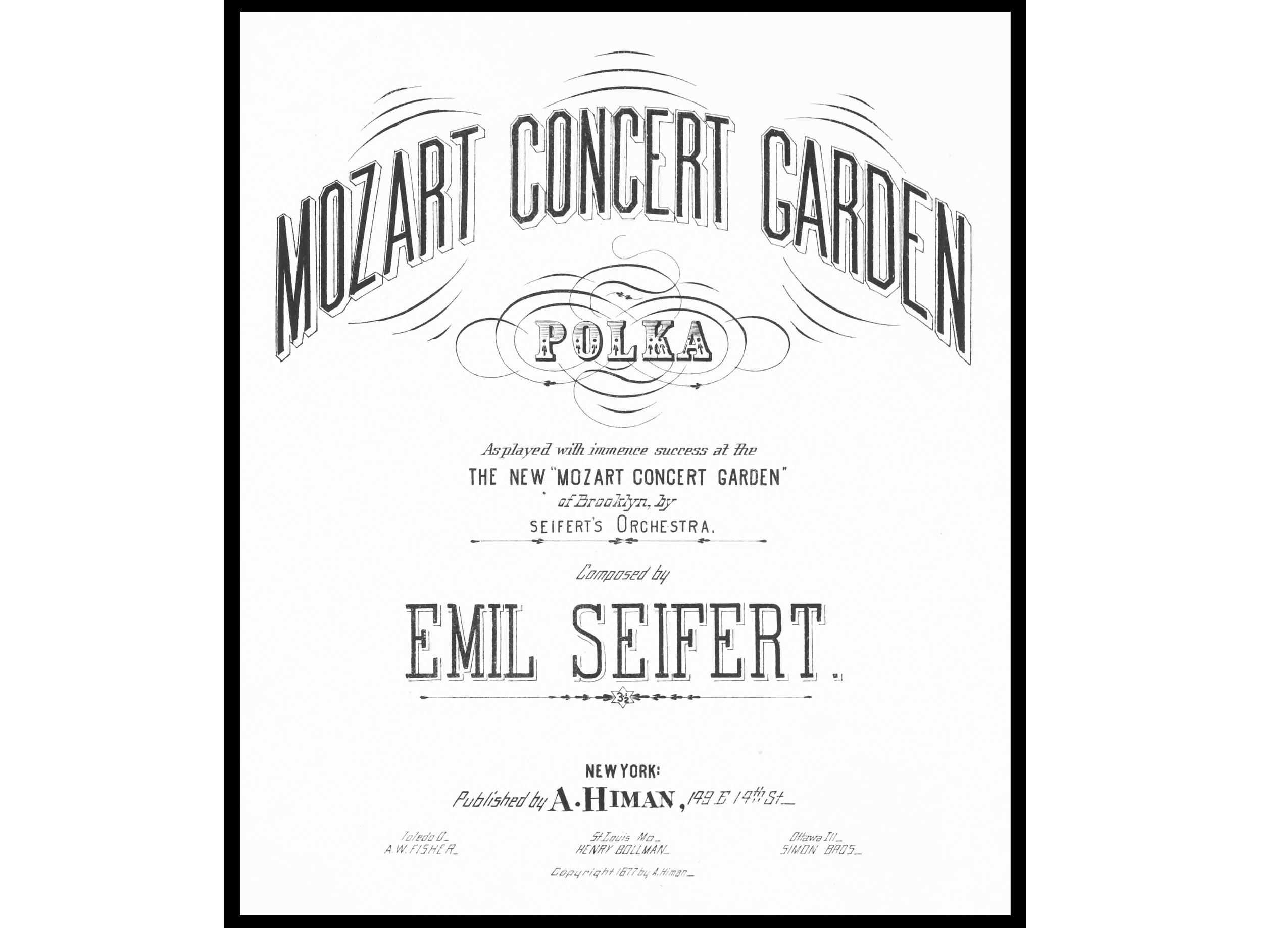 sheet music cover with name of Mozart Concert Garden