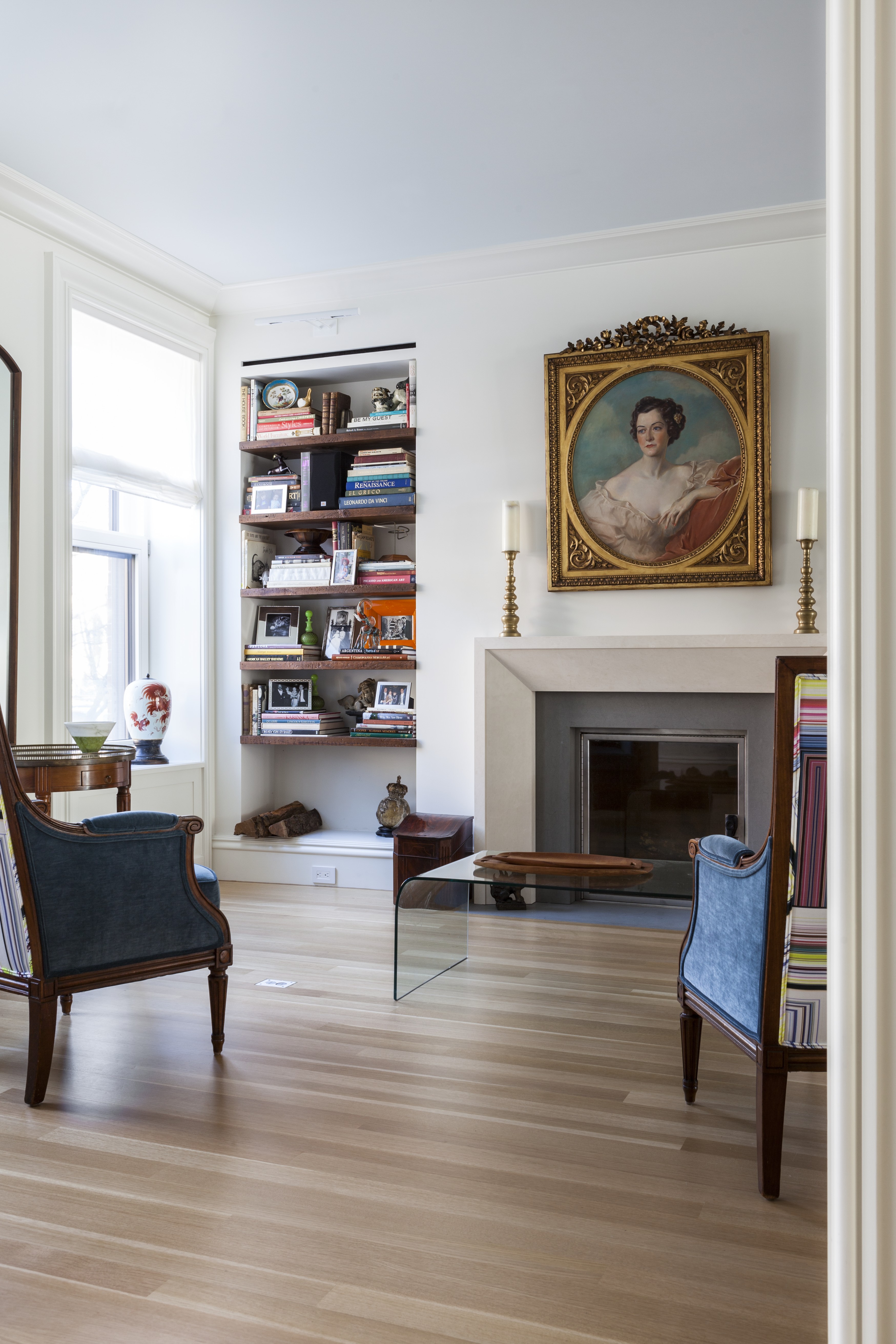  Extra-thick window wells and a well-sealed fireplace in the parlor help make this  Carroll Gardens townhouse renovated by Ingui Architecture a certified Passive House Plus