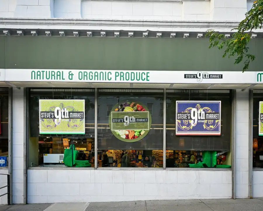 grocery store window