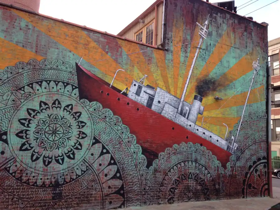 ship mural
