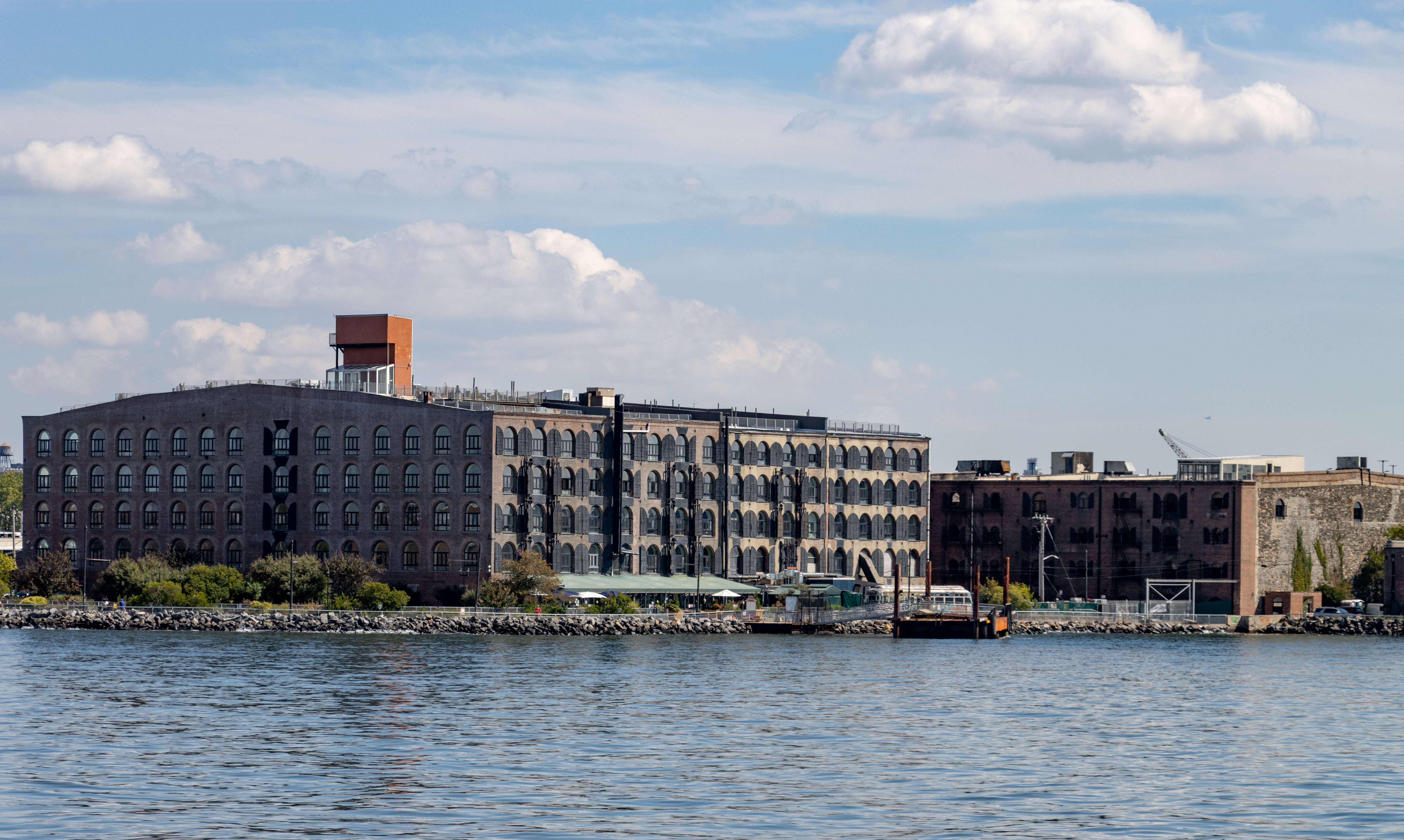 waterfront view of warehouses