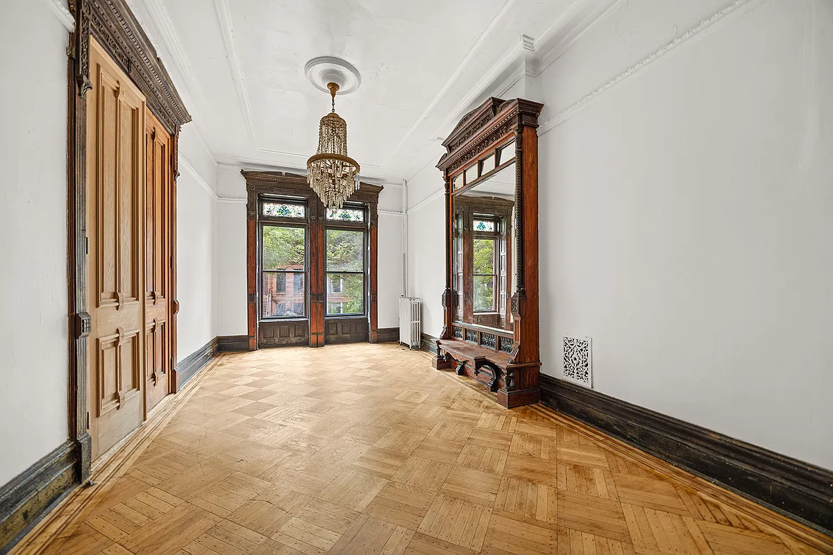 parlor with a pier mirror