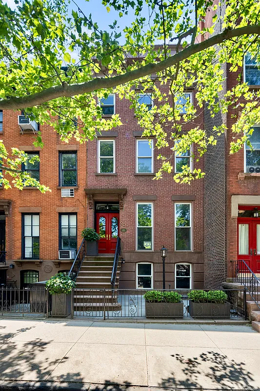 brick exterior of the rowhouse