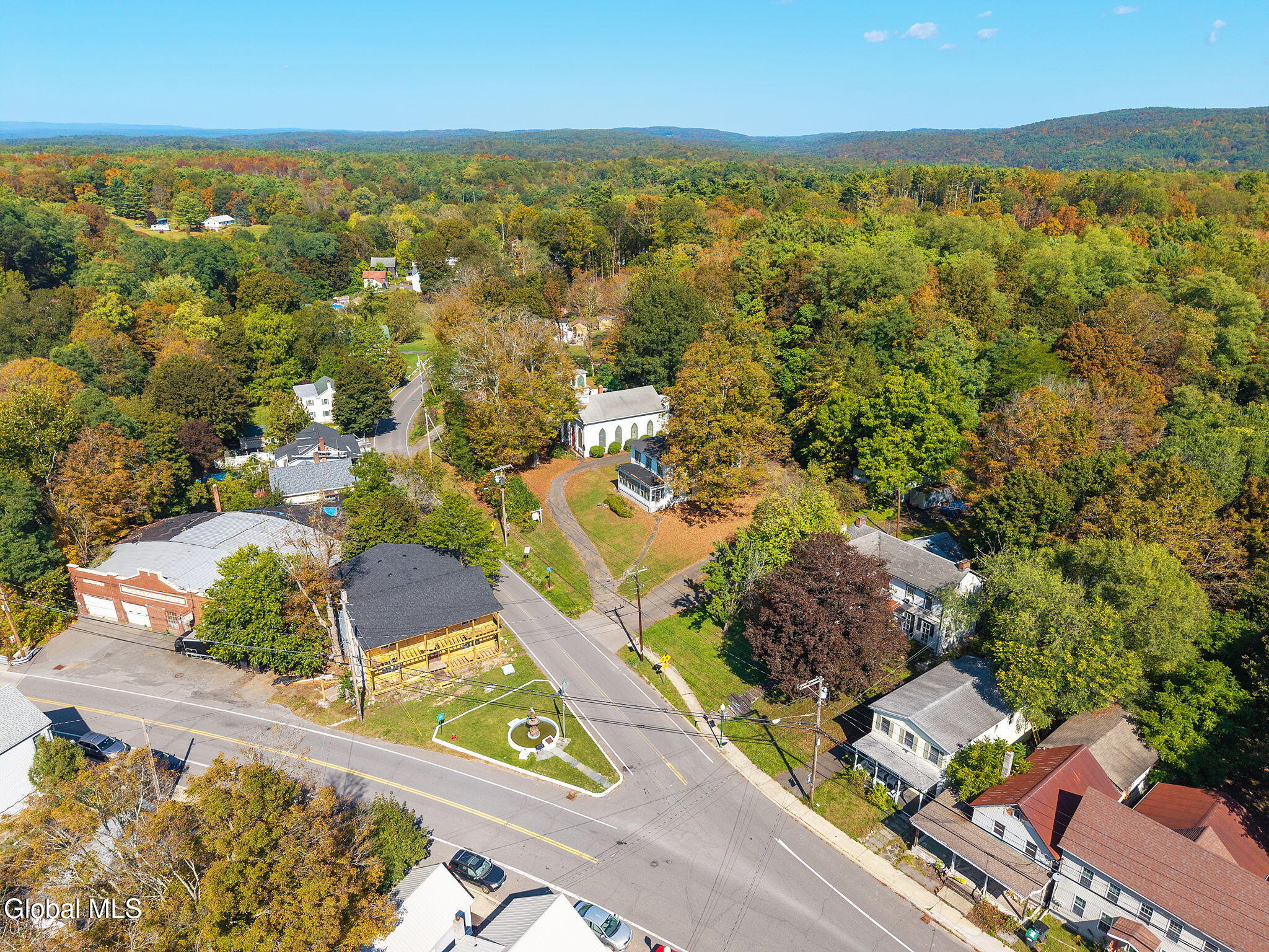 aerial view showing Cairo and the church and rectory