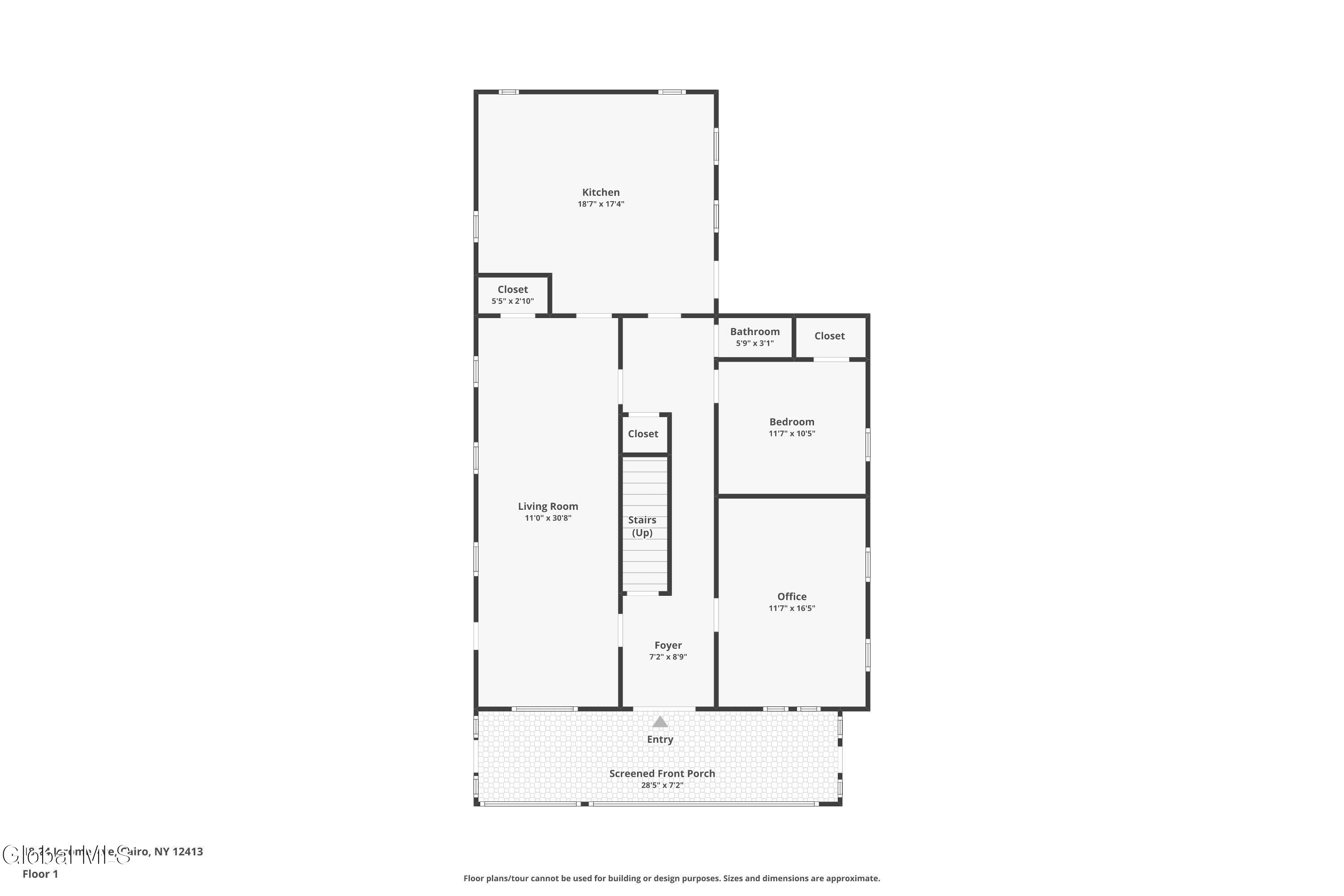 first floorplan of rectory with center hall and the kitchen in the rear wing