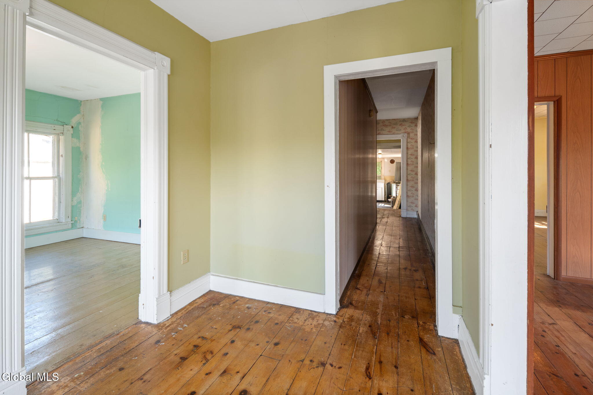 upstairs hall with white trim