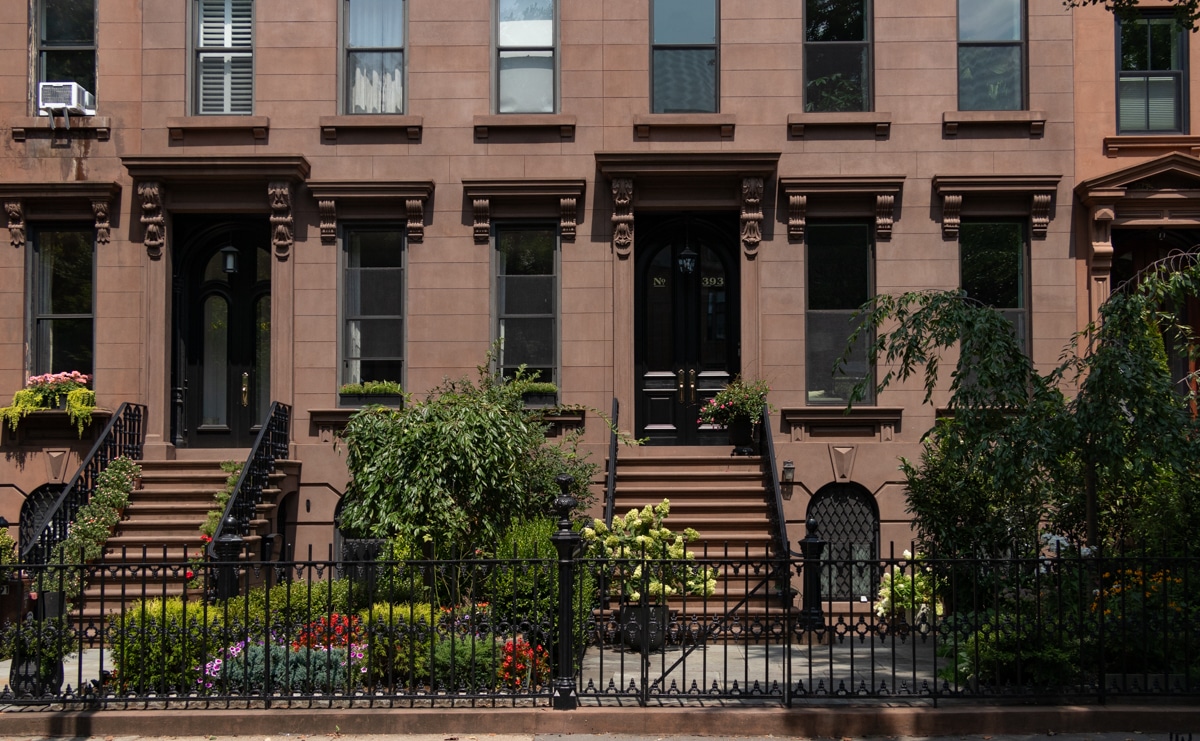 row of brownstones