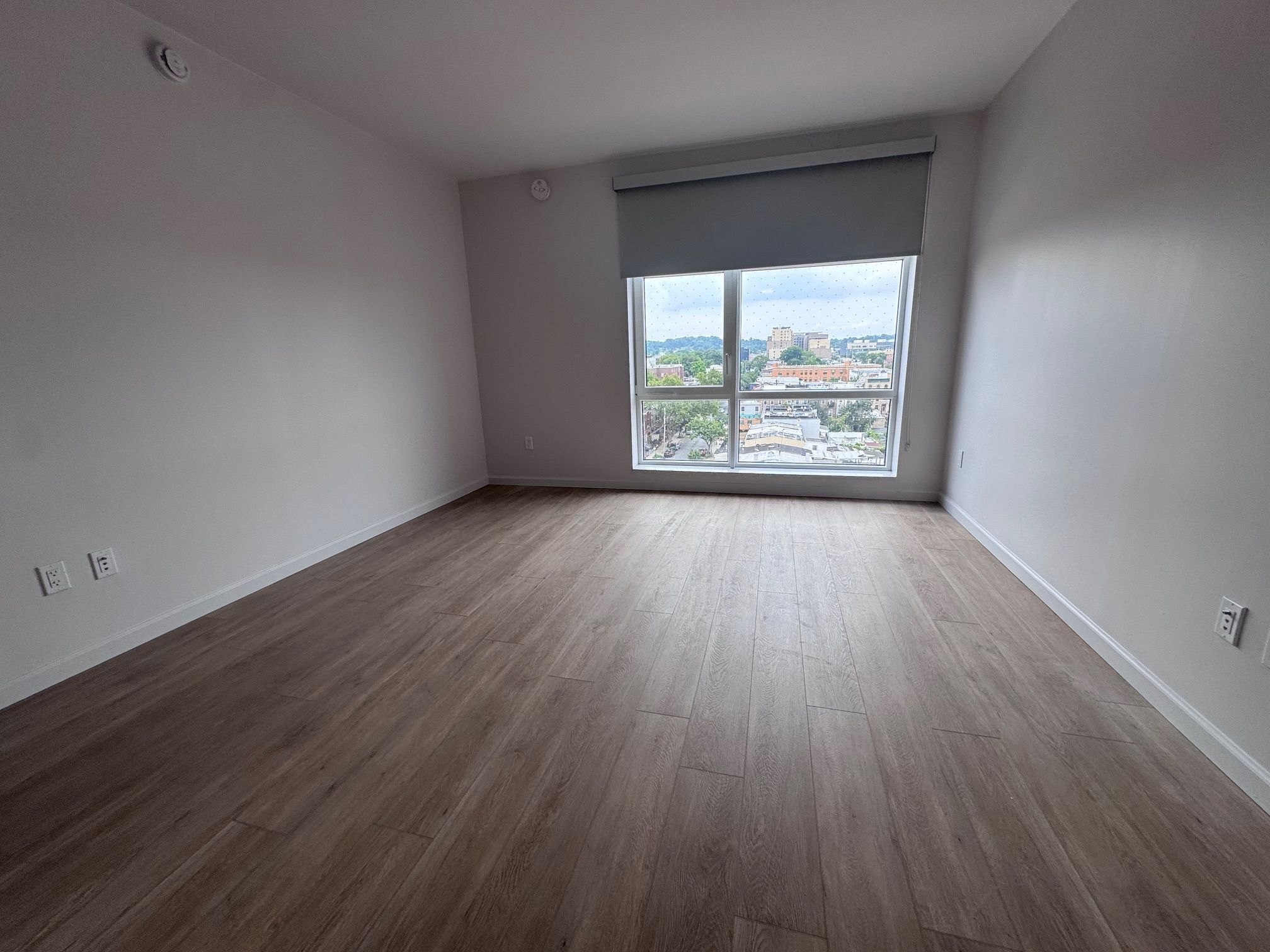 living room with large window