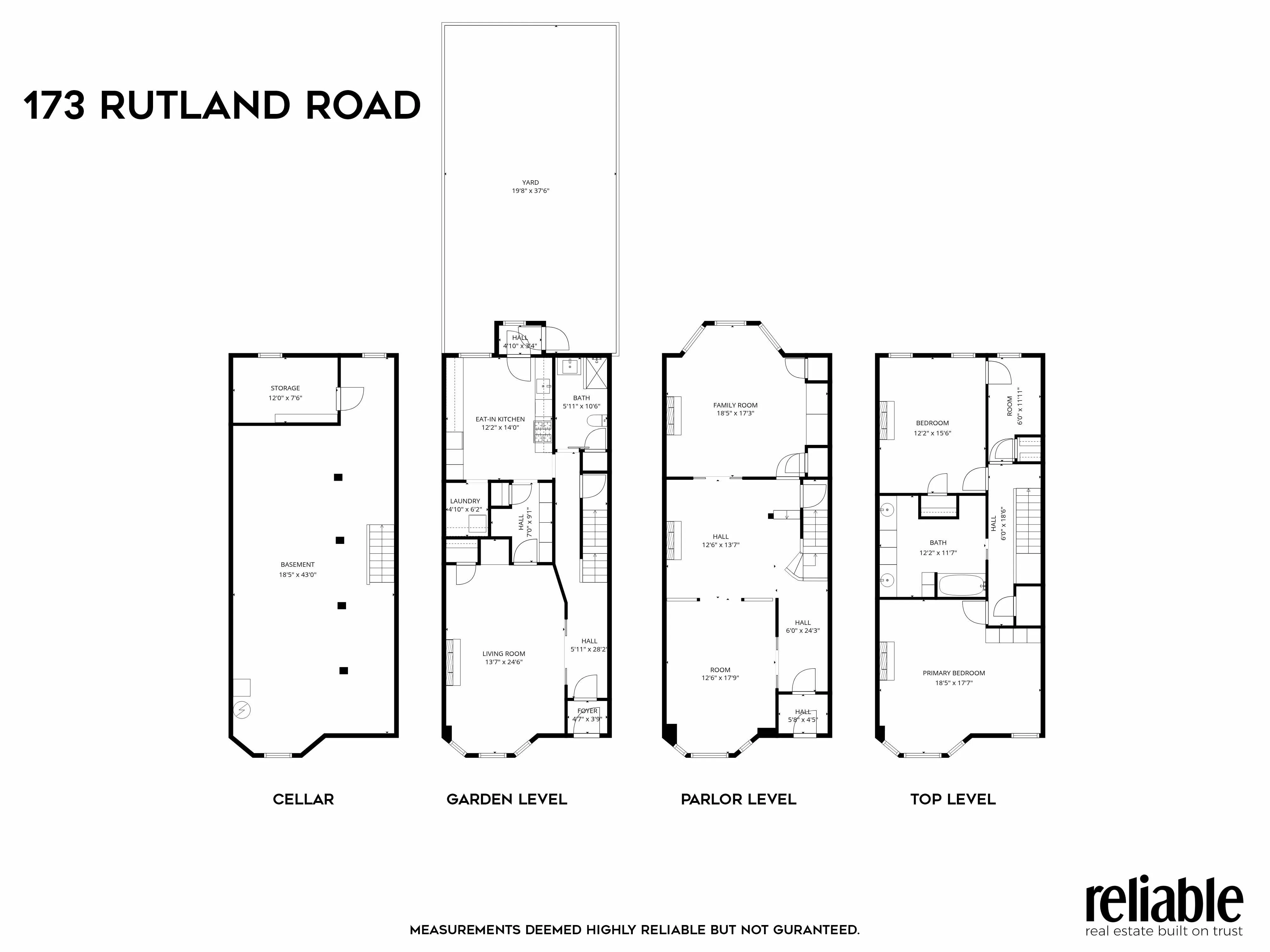 floorplan showing three floors of living space