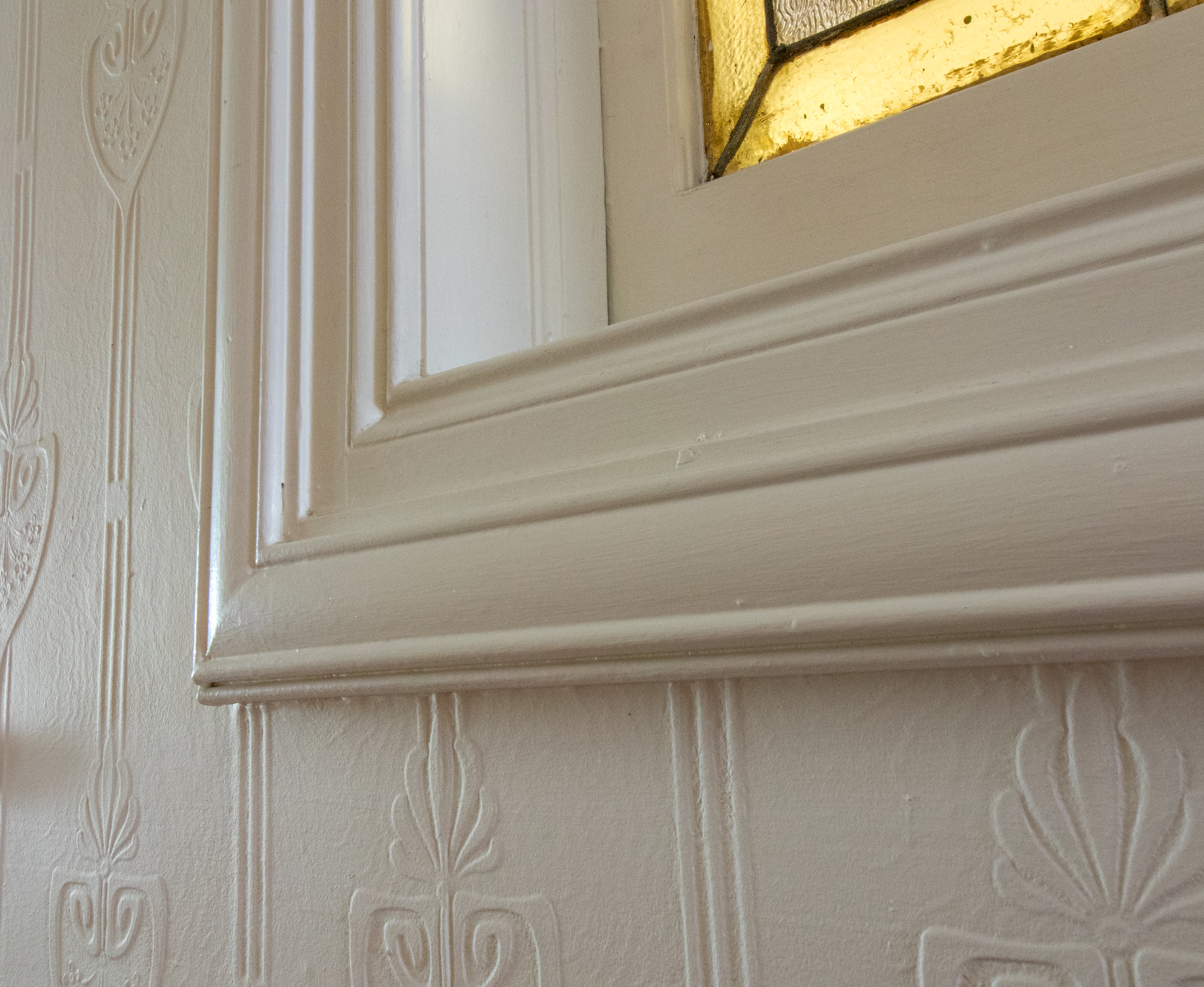 white painted wall covering